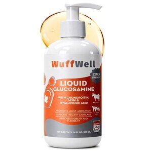WuffWell Liquid Glucosamine for Dogs Hip & Joint Support Chondroitin EXP 09/27